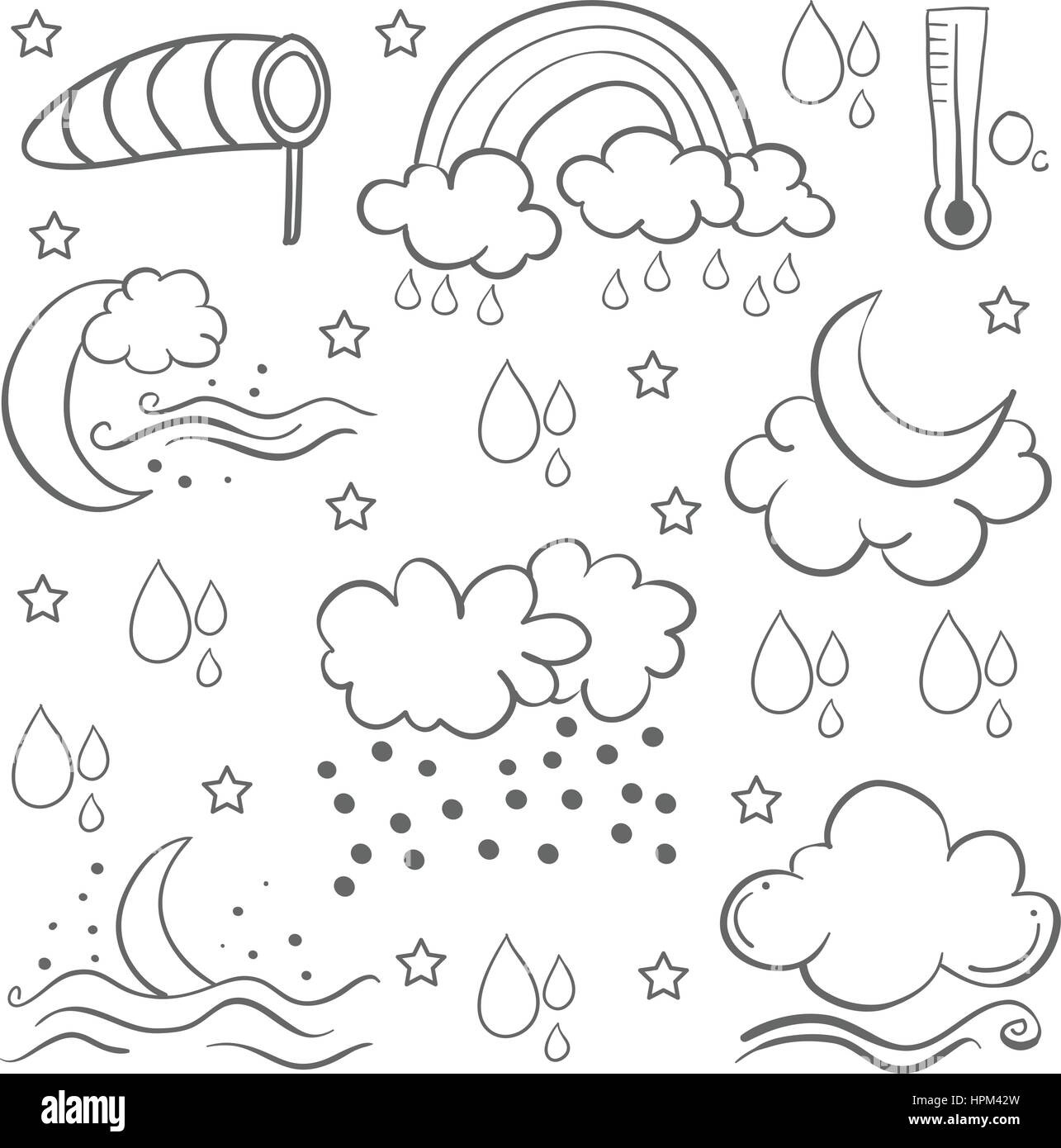 Doodle of weather set vector art Stock Vector Image & Art - Alamy