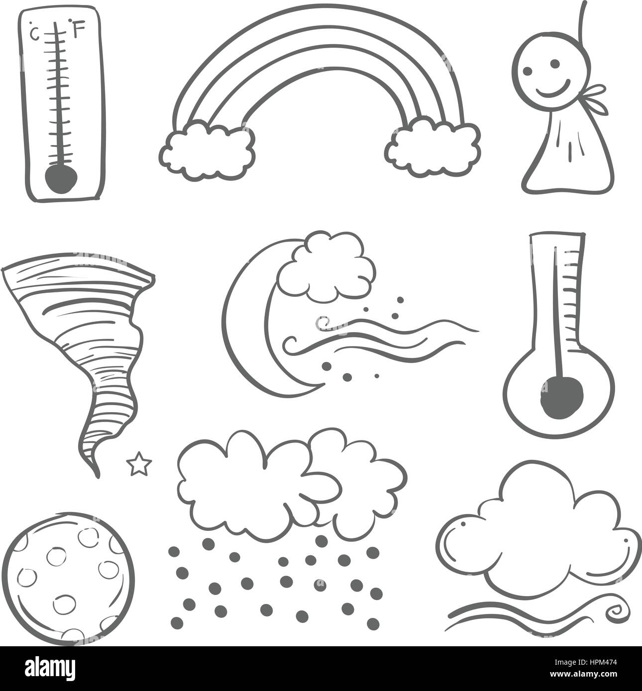 Doodle of weather art collection Stock Vector Image & Art - Alamy