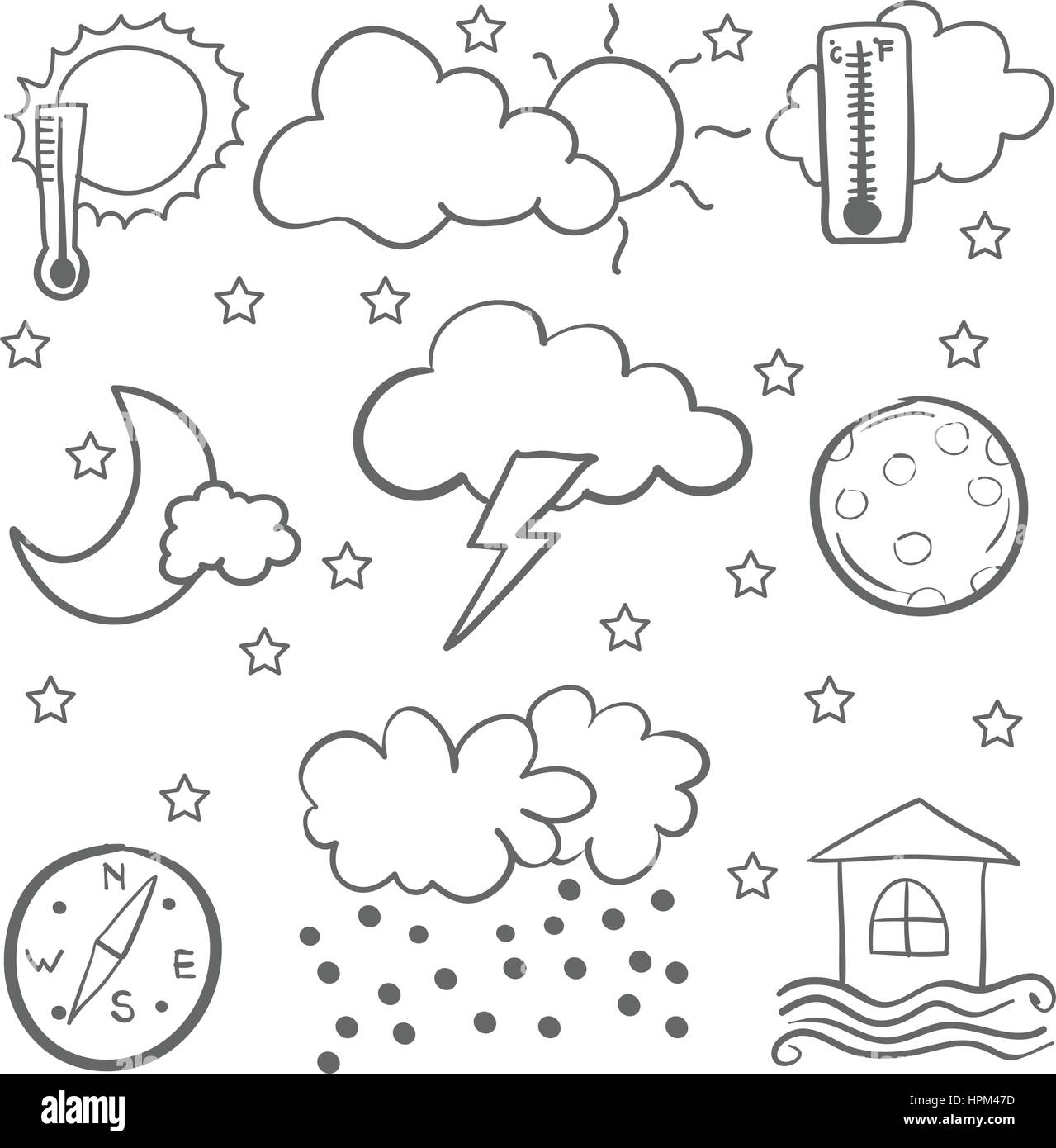 Doodle of weather design vector Stock Vector Image & Art - Alamy