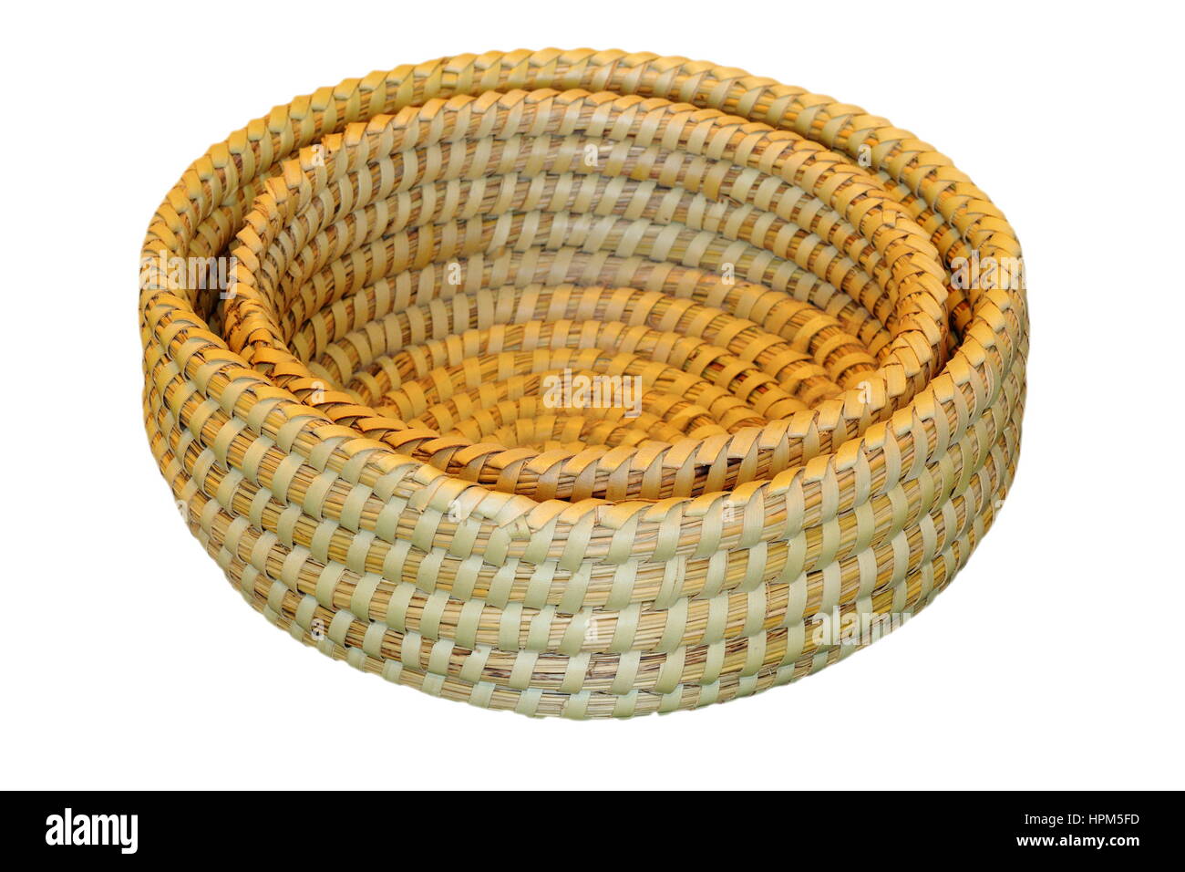 trellis small baskets isolated over white, household objects ready for your design Stock Photo