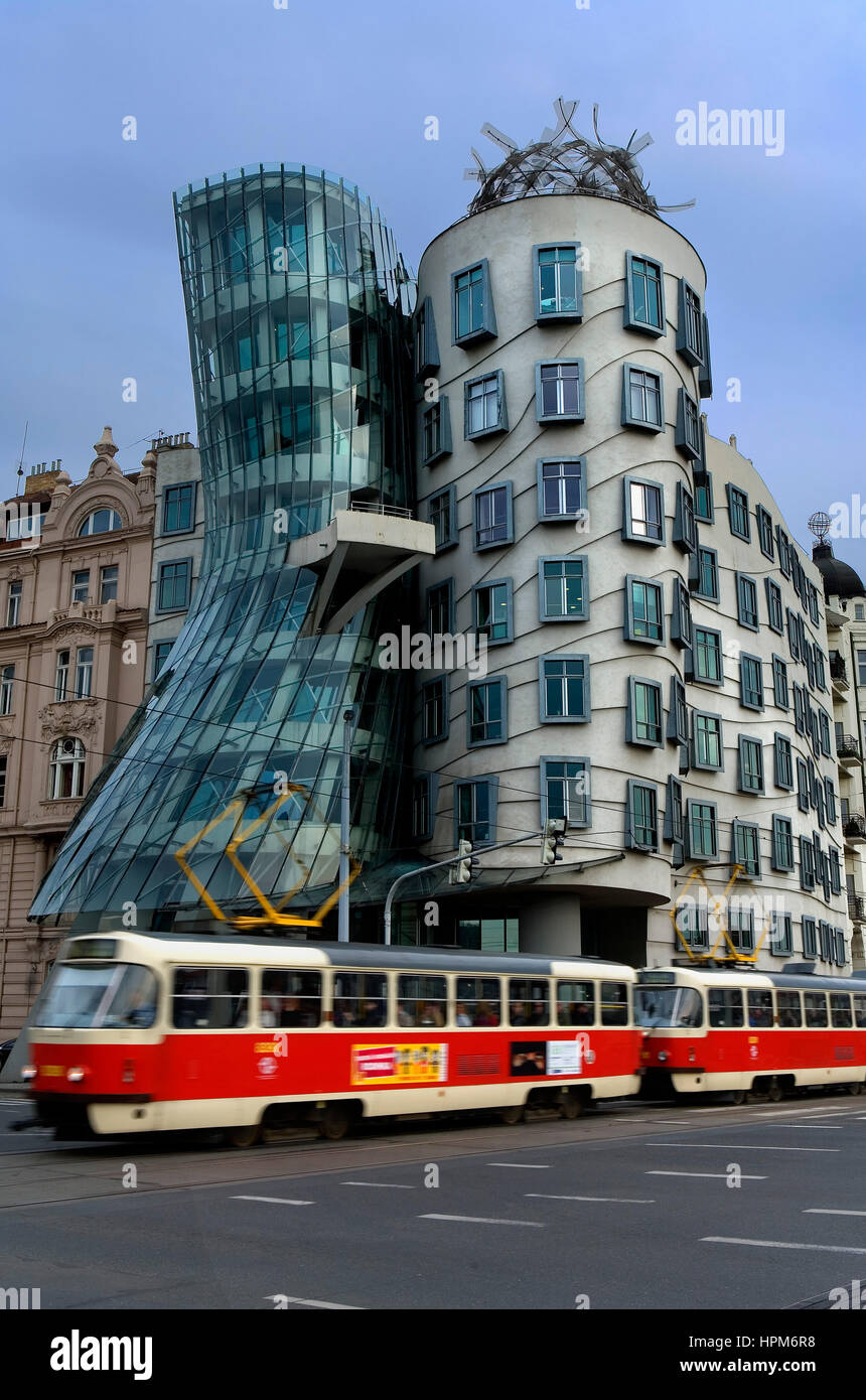 Dancing House by architects Gehry and Milunic.Prague. Czech Republic Stock Photo