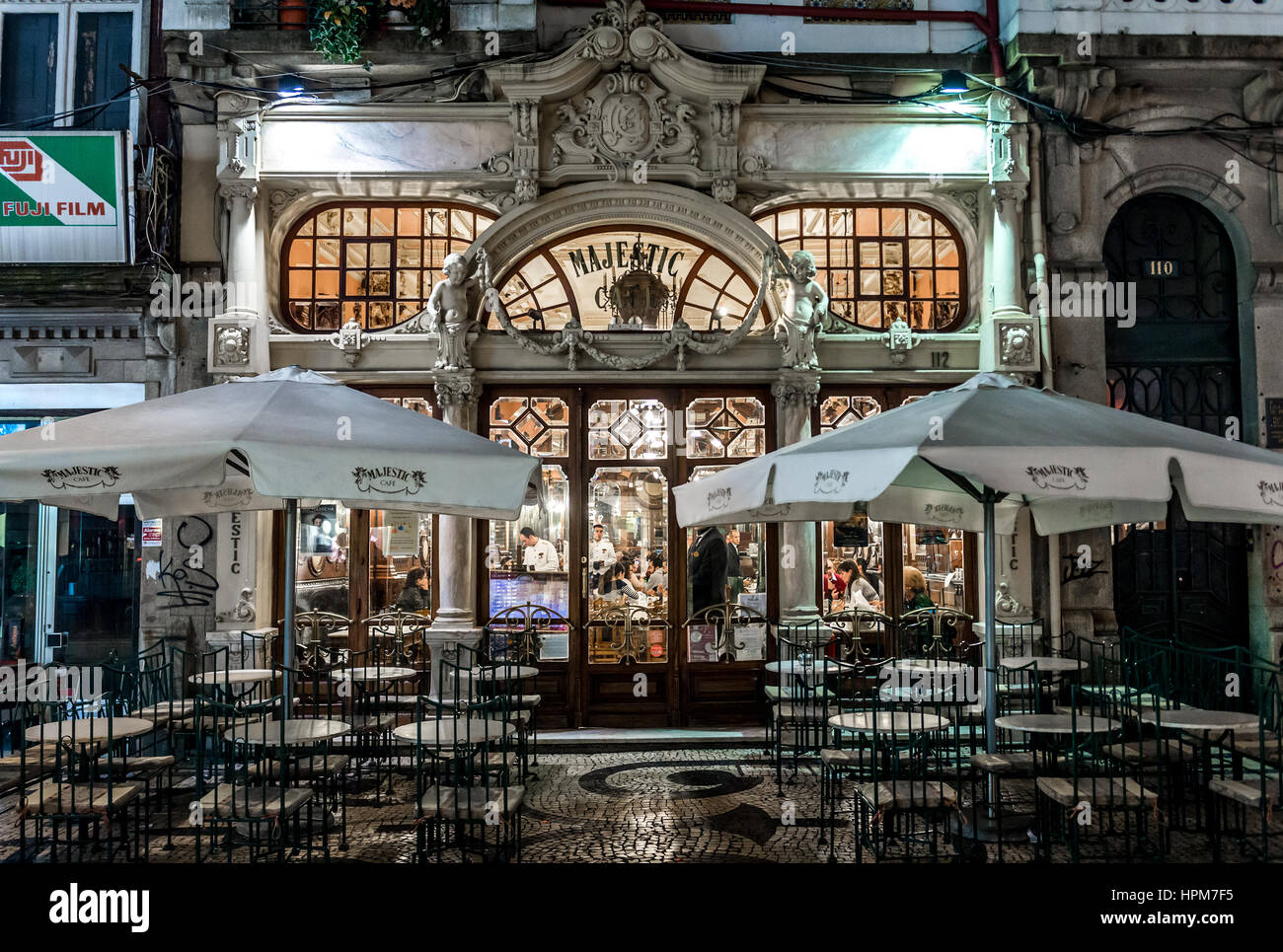Famous Cafe Majestic at Rua Santa Catarina 112 in Porto city, Portugal Stock Photo