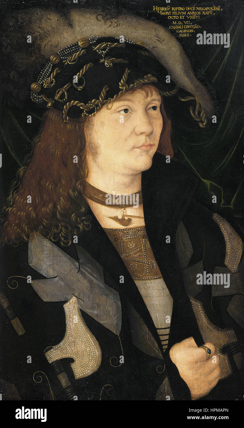 Jacopo de Barbari (attributed) - Portrait of Henry, Duke of Mecklenburg (1479-1552) Stock Photo