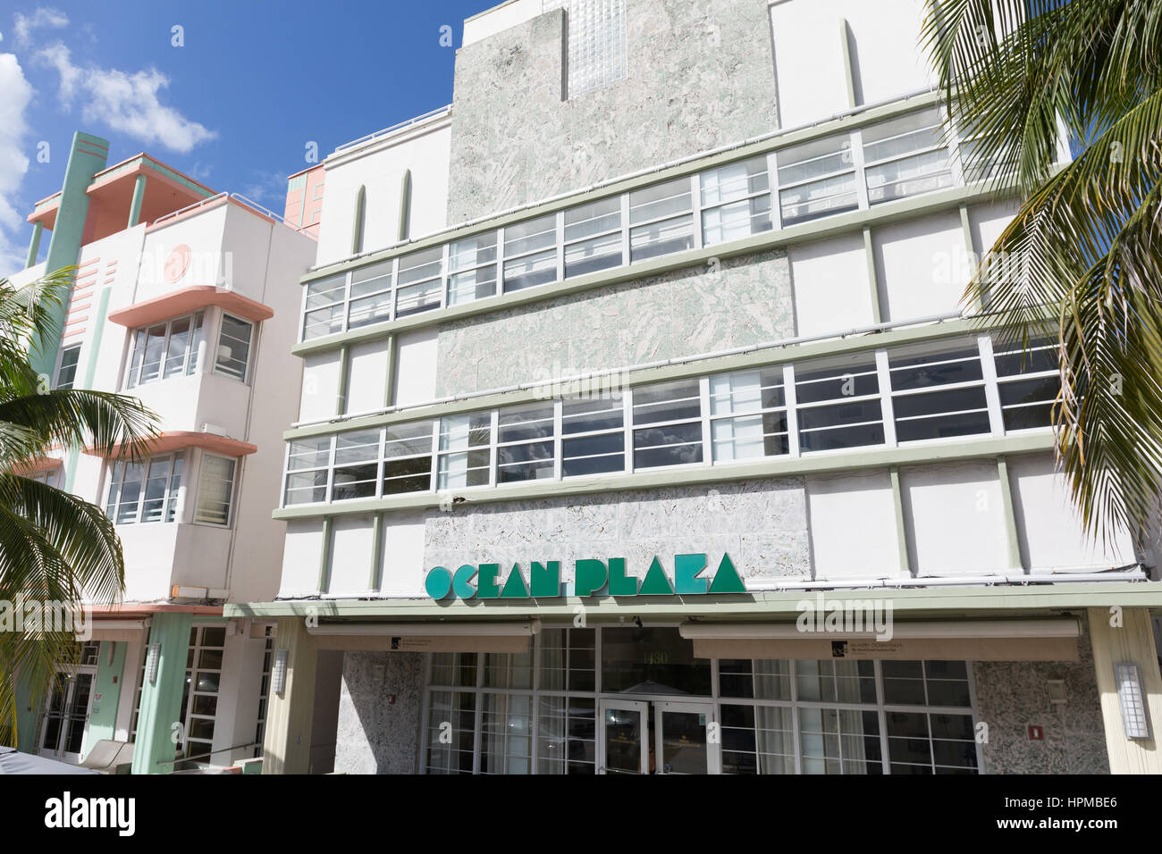Ocean Plaza hotel, Ocean Drive, Miami Stock Photo - Alamy