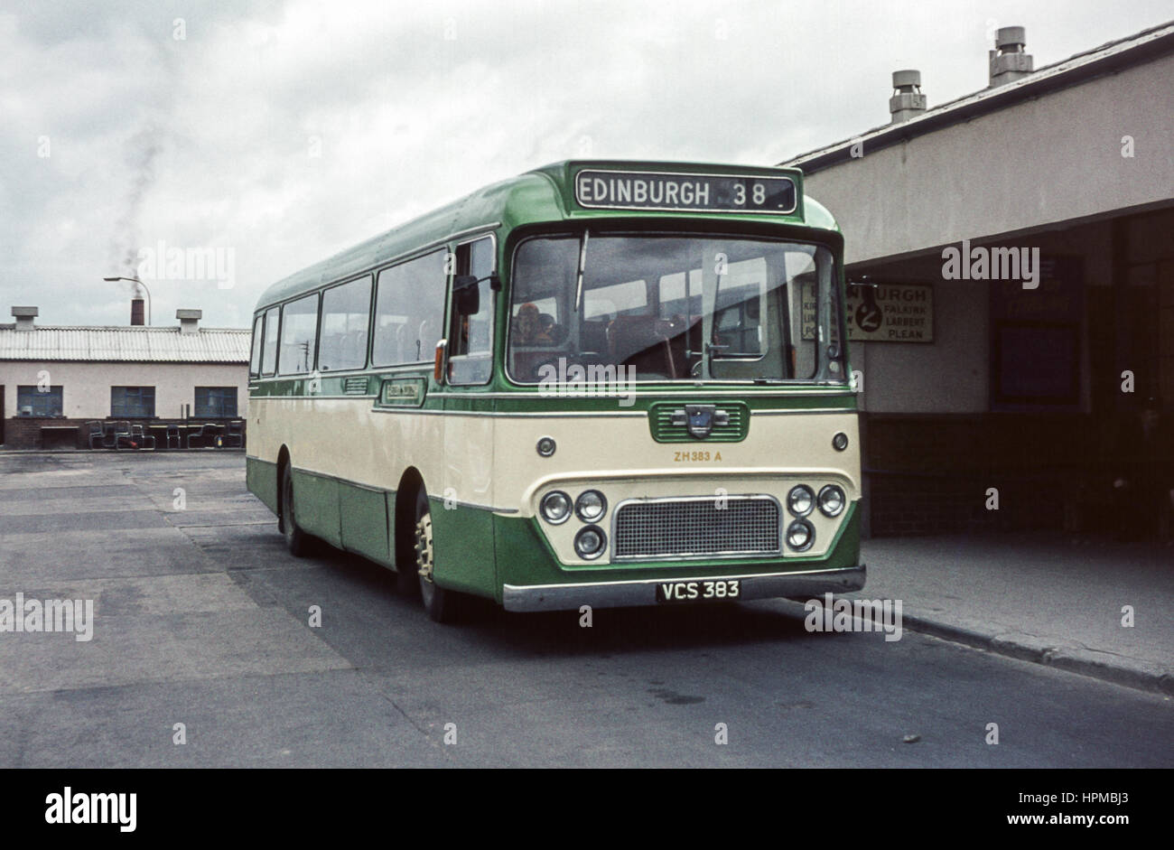 Scotland, UK - 1973: Vintage image of bus.  Western SMT Leyland Leopard operated by Eastern Scottish ZH 383 A (registration number VCS 383). Stock Photo