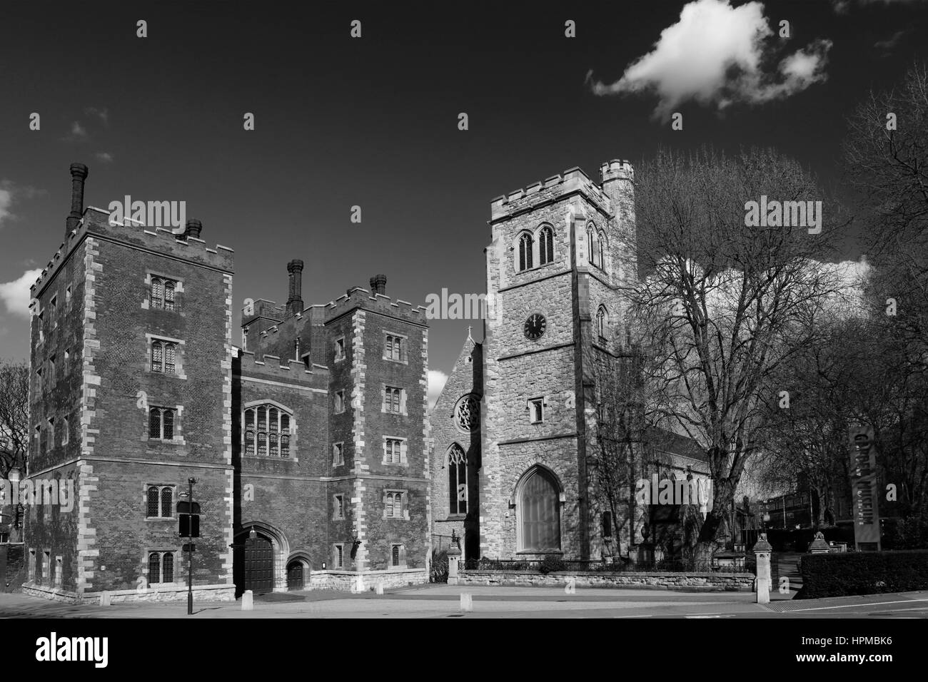 Summer, Lambeth Palace and St Marys church, Lambeth, London City, England, UK Stock Photo