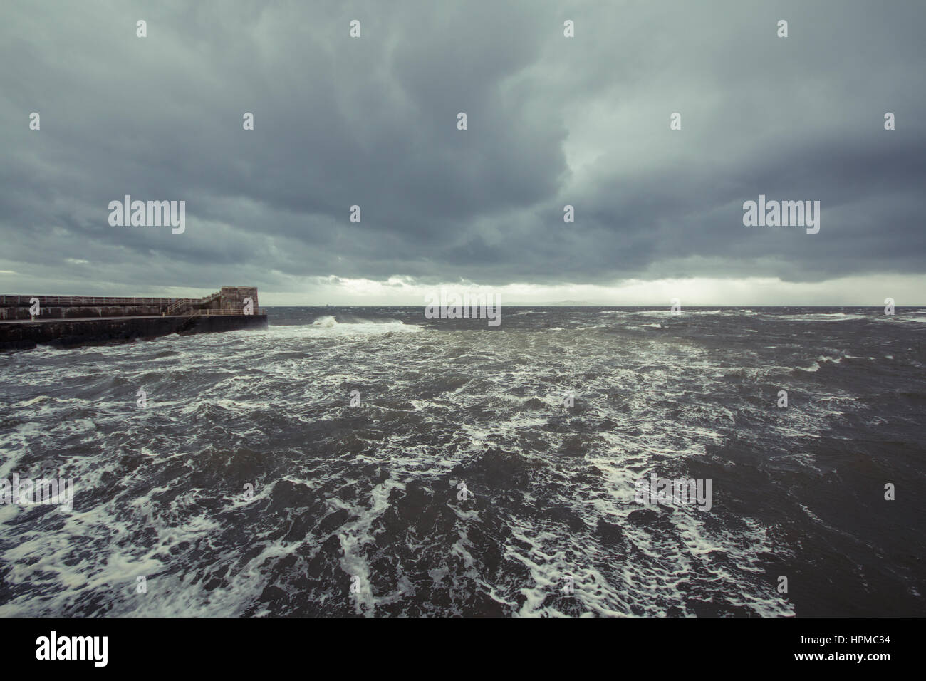 Stormy Sea, Saltcoats Scotland Stock Photo