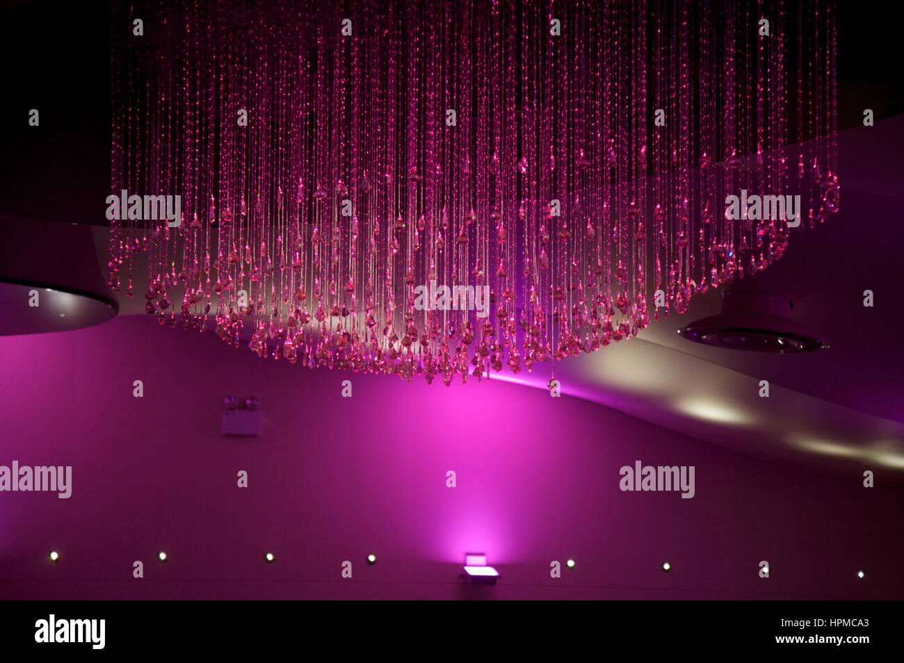 Chandelier with purple tint Stock Photo