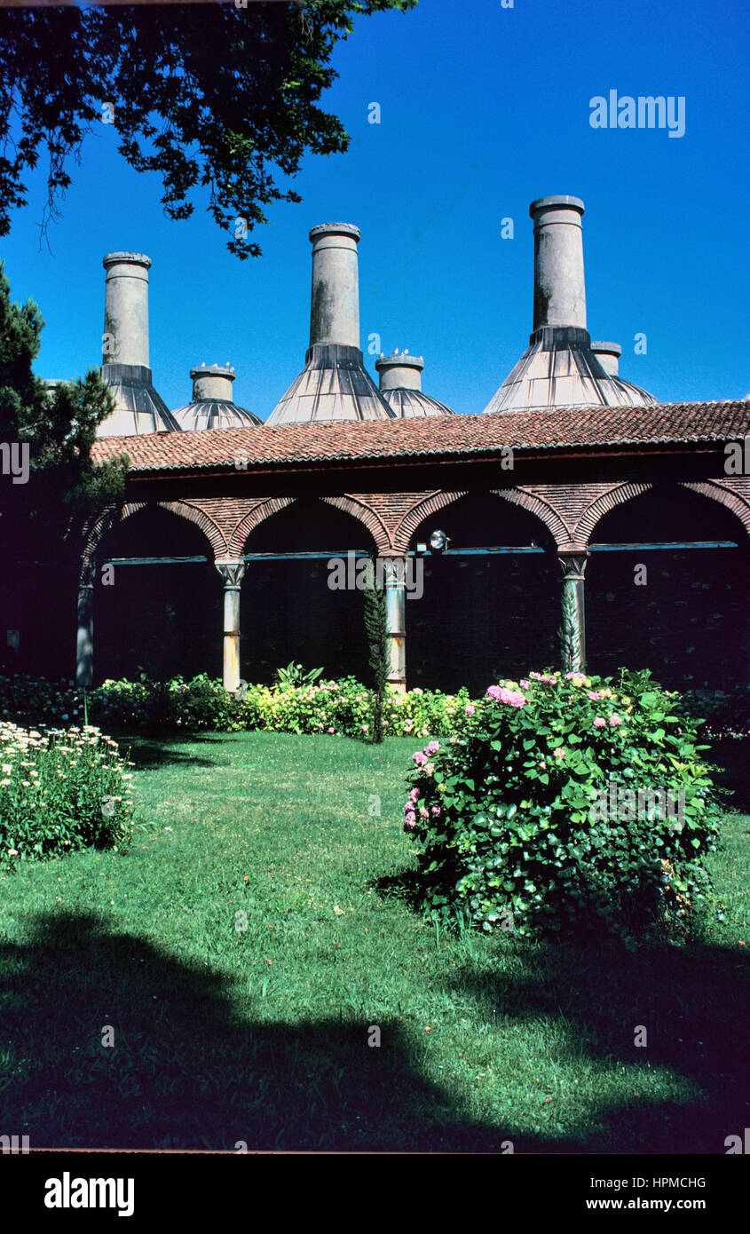 Kitchen Chimneys and Courtyard in Topkapi Palace Istanbul Turkey Stock Photo