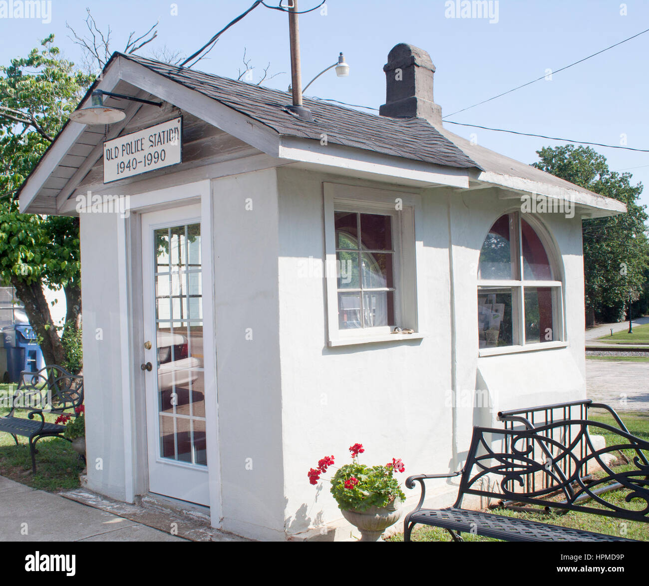 Ridgeway, SC, is home to the world’s smallest police station—once a tiny 10x12 building that proves even small spaces can uphold the law. Stock Photo