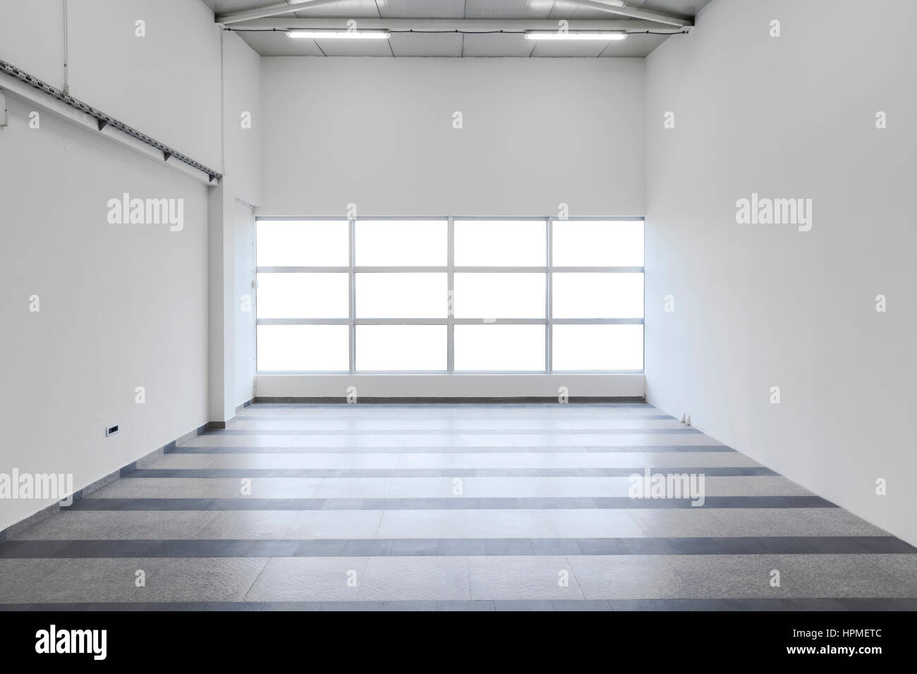 empty storage place, industrial background Stock Photo