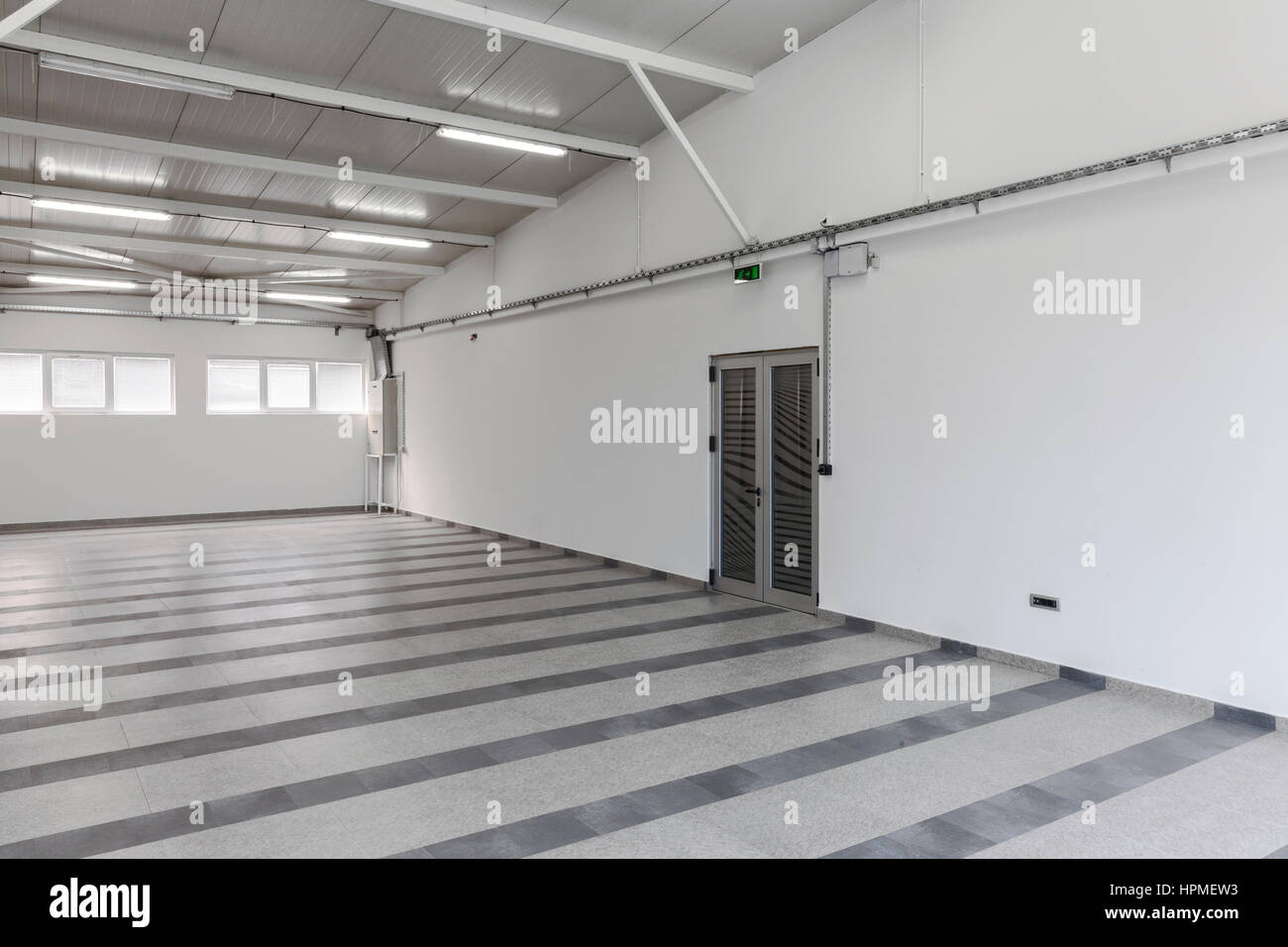 empty storage place, industrial background Stock Photo