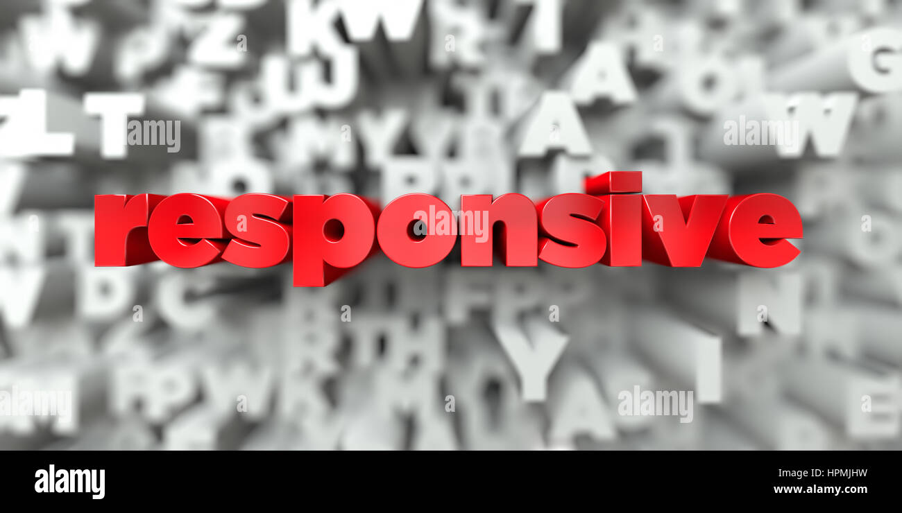 Responsive Red Text On Typography Background 3d Rendered