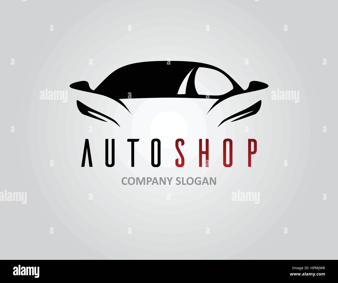 Auto shop car logo design with concept sports vehicle icon