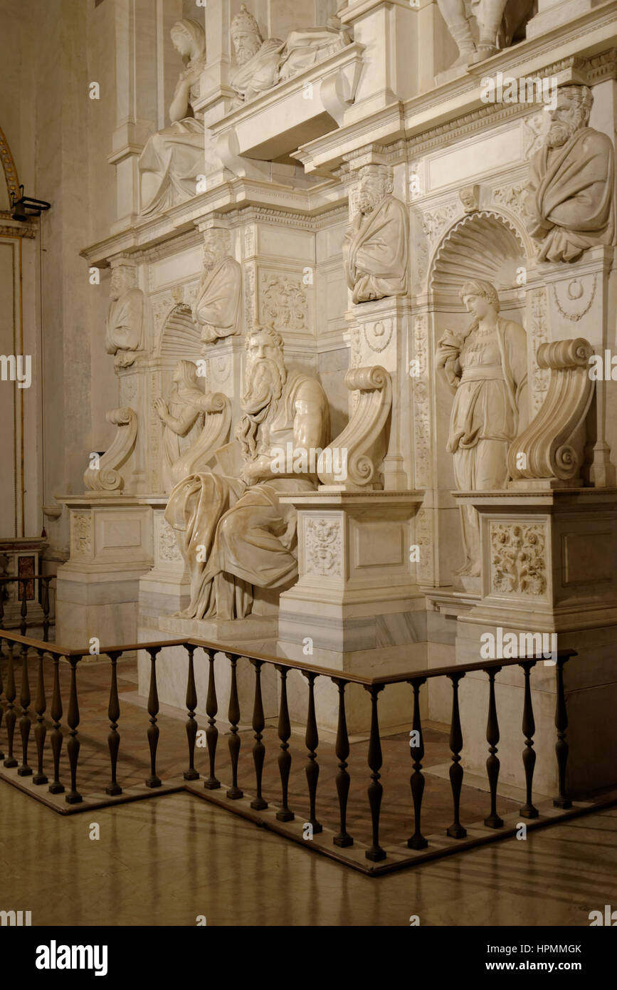 Church of San Pietro in Vincoli and Michelangelo's Moses. Rome Stock Photo