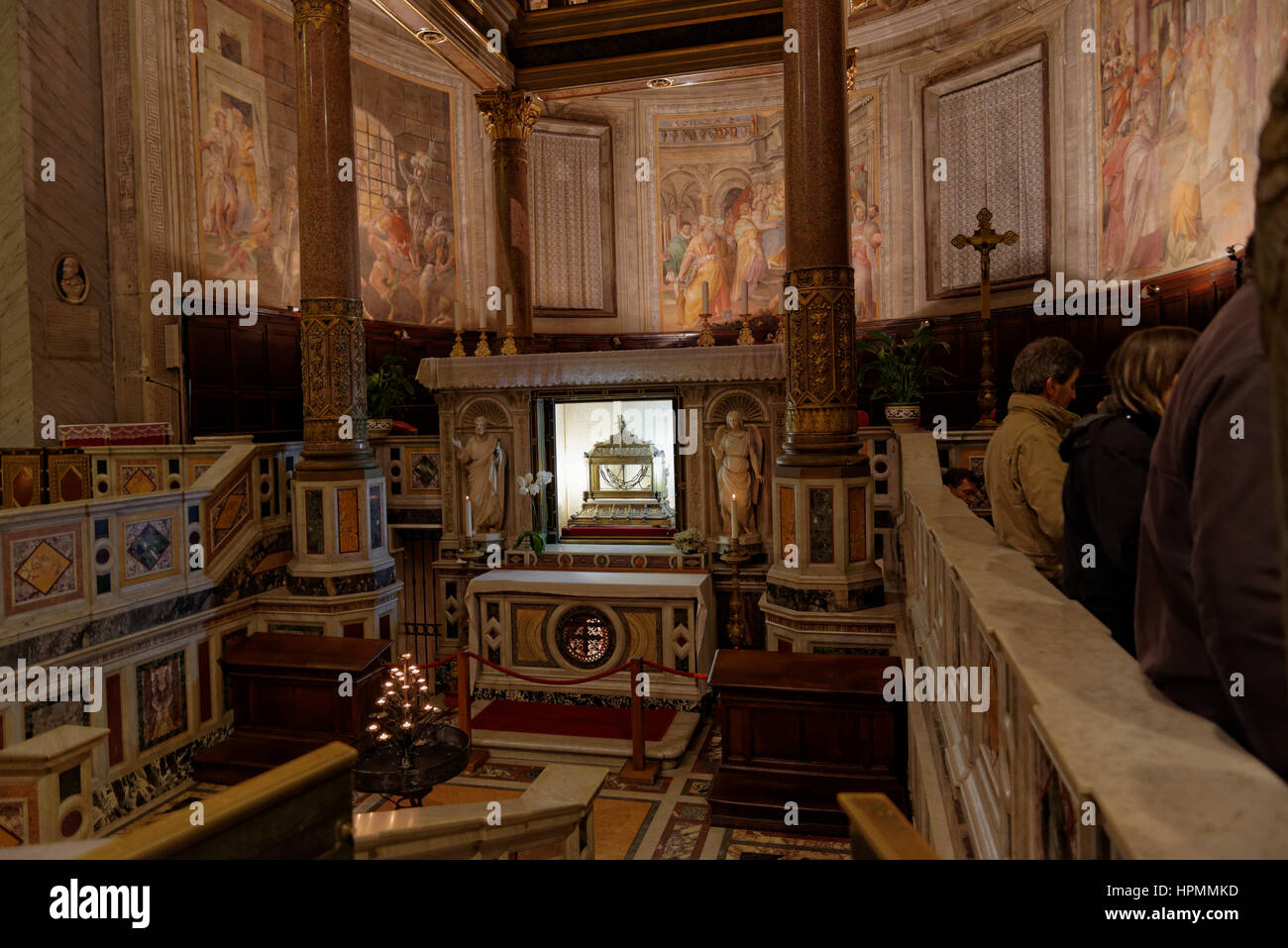 Church of San Pietro in Vincoli and Michelangelo's Moses. Rome Stock Photo