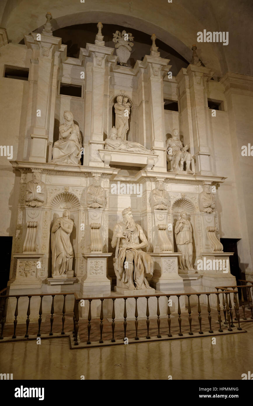 Church of San Pietro in Vincoli and Michelangelo's Moses. Rome Stock Photo