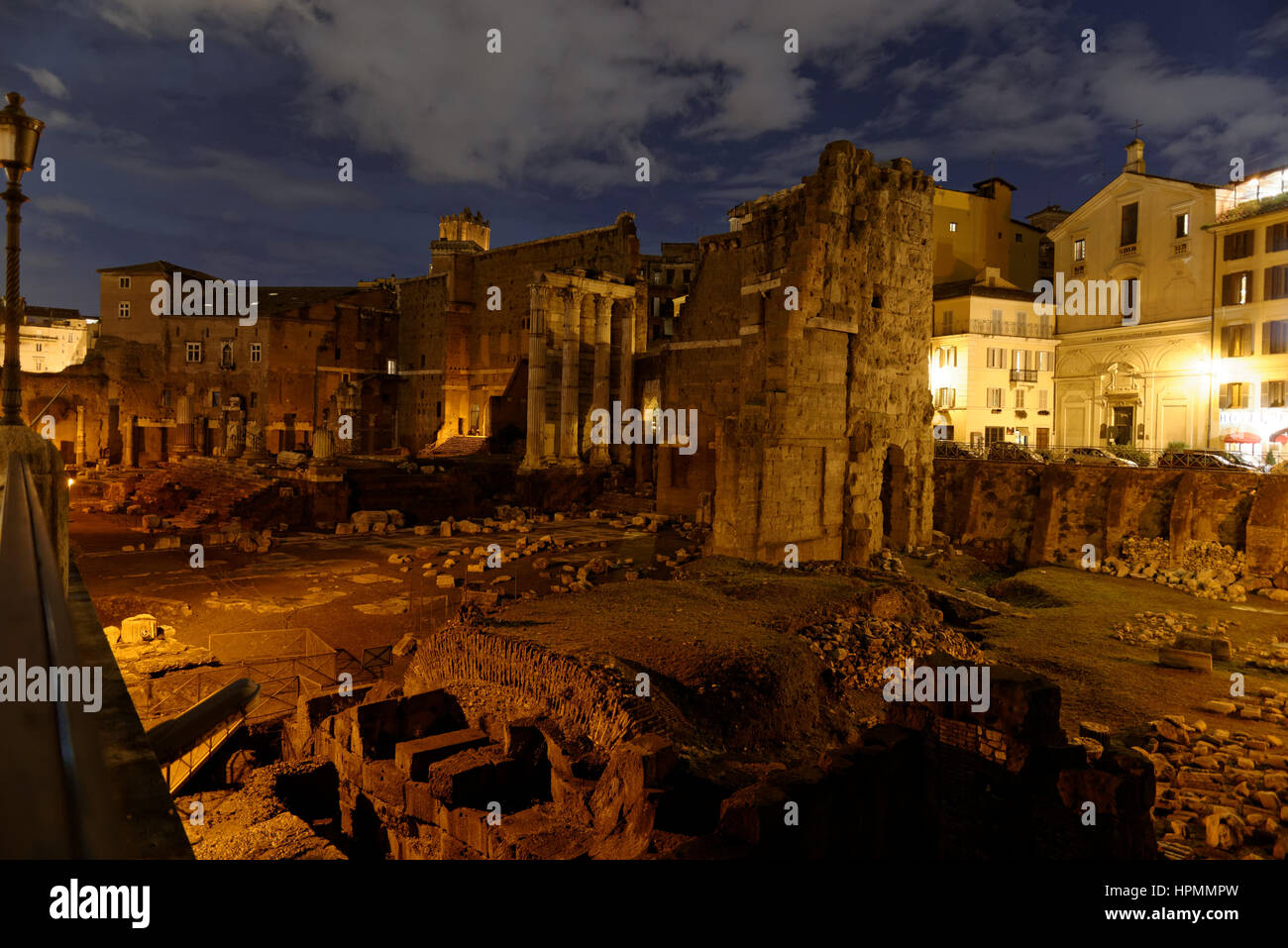 Ancient Rome at night. Beauty reflections Stock Photo - Alamy