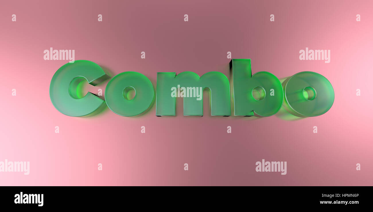Combo - colorful glass text on vibrant background - 3D rendered royalty ...