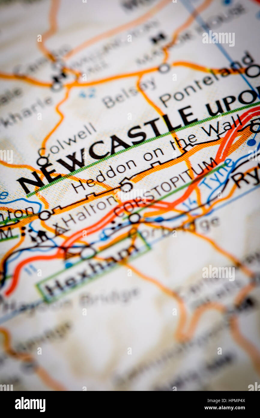 Map Photography Newcastle City On A Road Map HPMP4X 