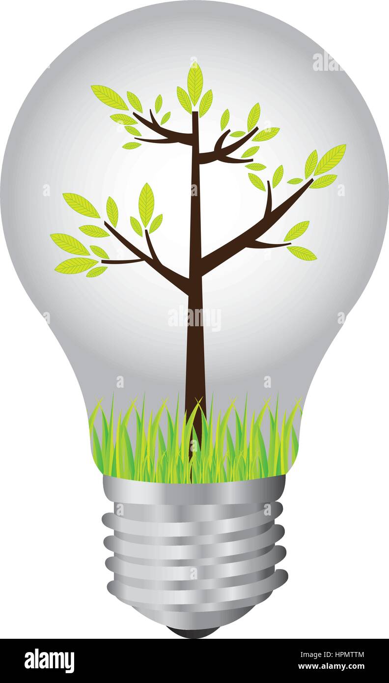 bulb with tree inside icon Stock Vector Image & Art - Alamy