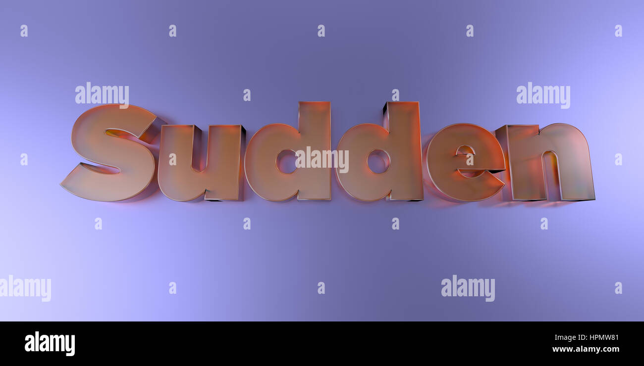 Sudden colorful glass text on vibrant background 3D rendered