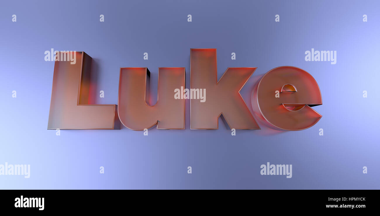 Luke - colorful glass text on vibrant background - 3D rendered royalty ...