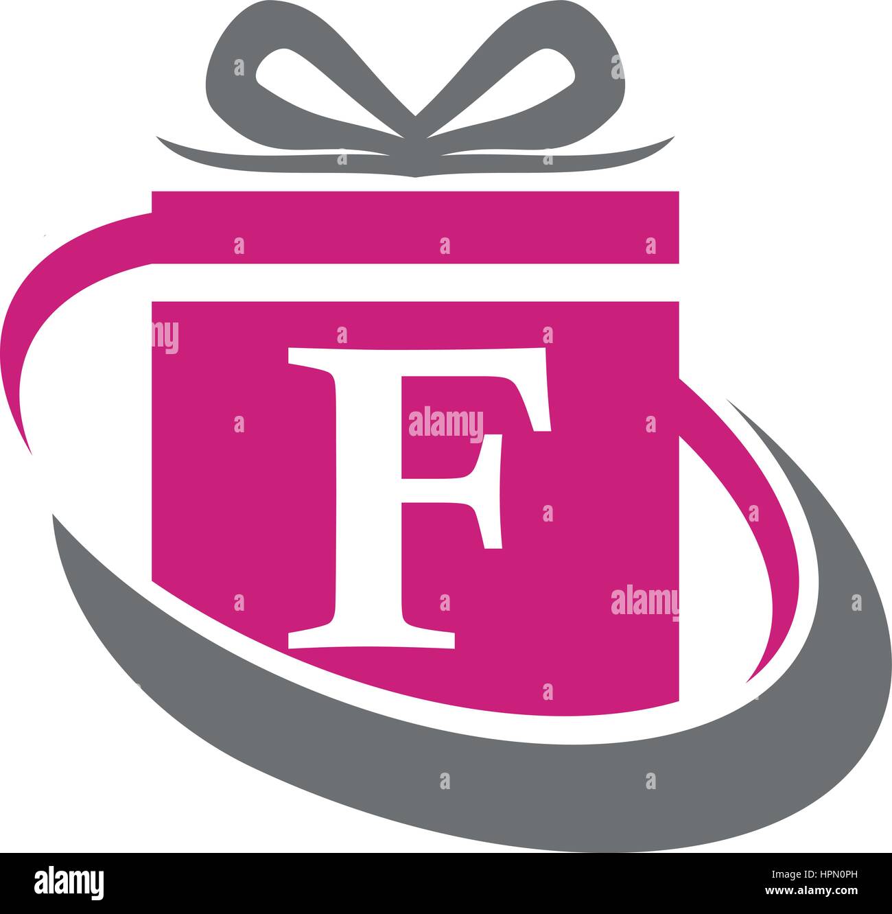 Gift Box Ribbon Letter F Stock Vector Image & Art - Alamy
