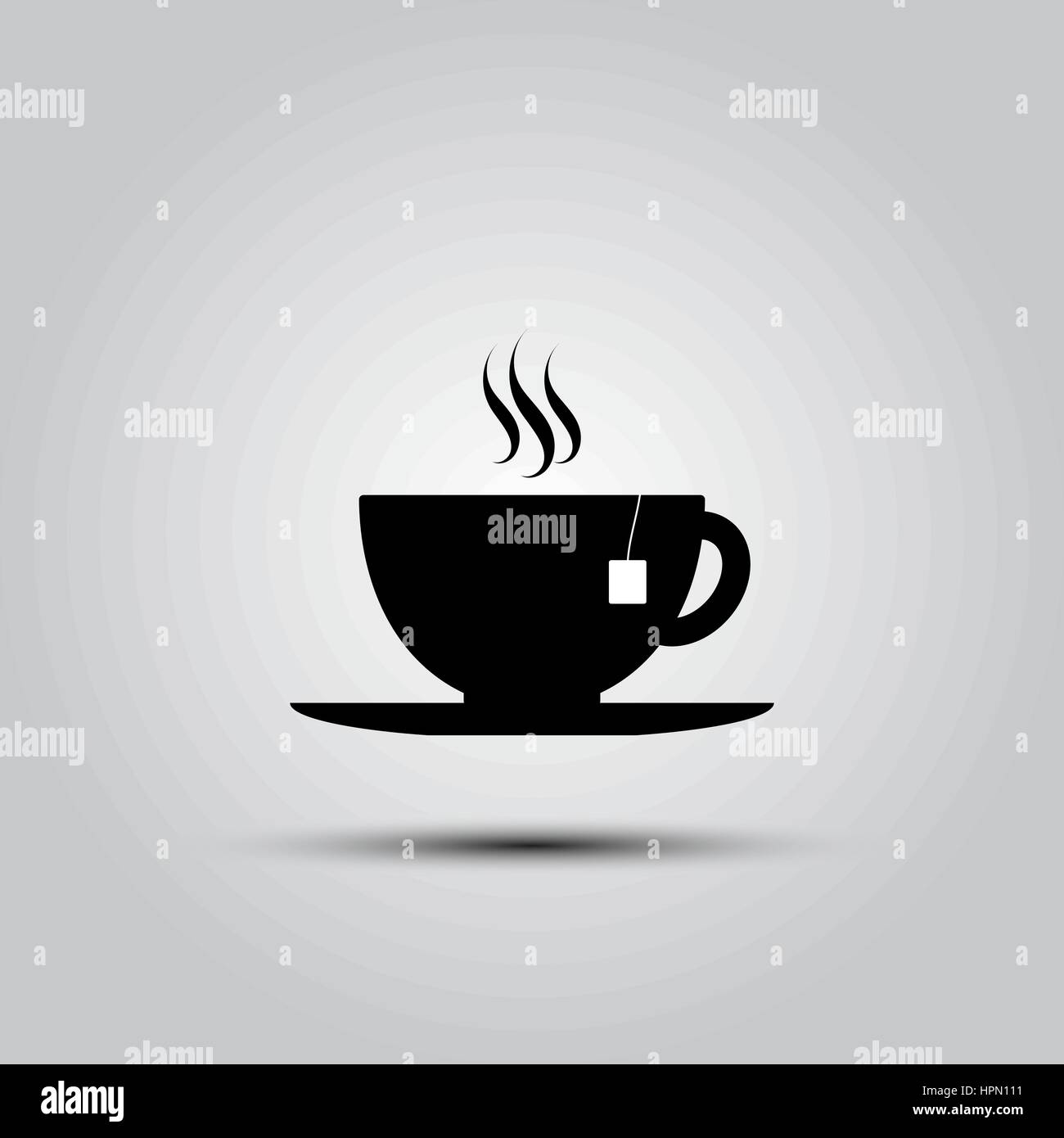 kitchen black icon of a cup of tea on a white background Stock Vector ...