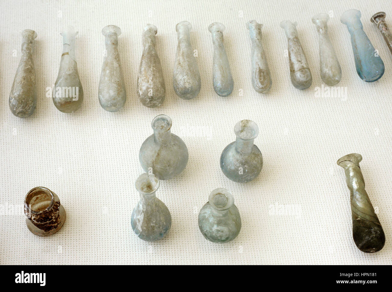 Roman Ointments. Located in Tarragona. National Archaeological Museum. Tarragona. Catalonia, Spain. Stock Photo