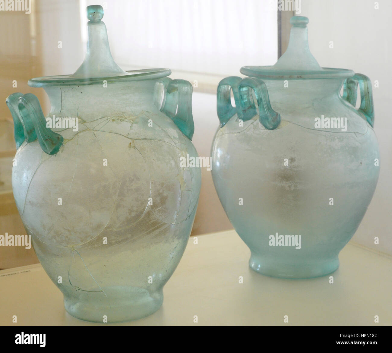 Funeral urns. Incineration. Crystal. 1st2nd century. They come from a funeral monument located