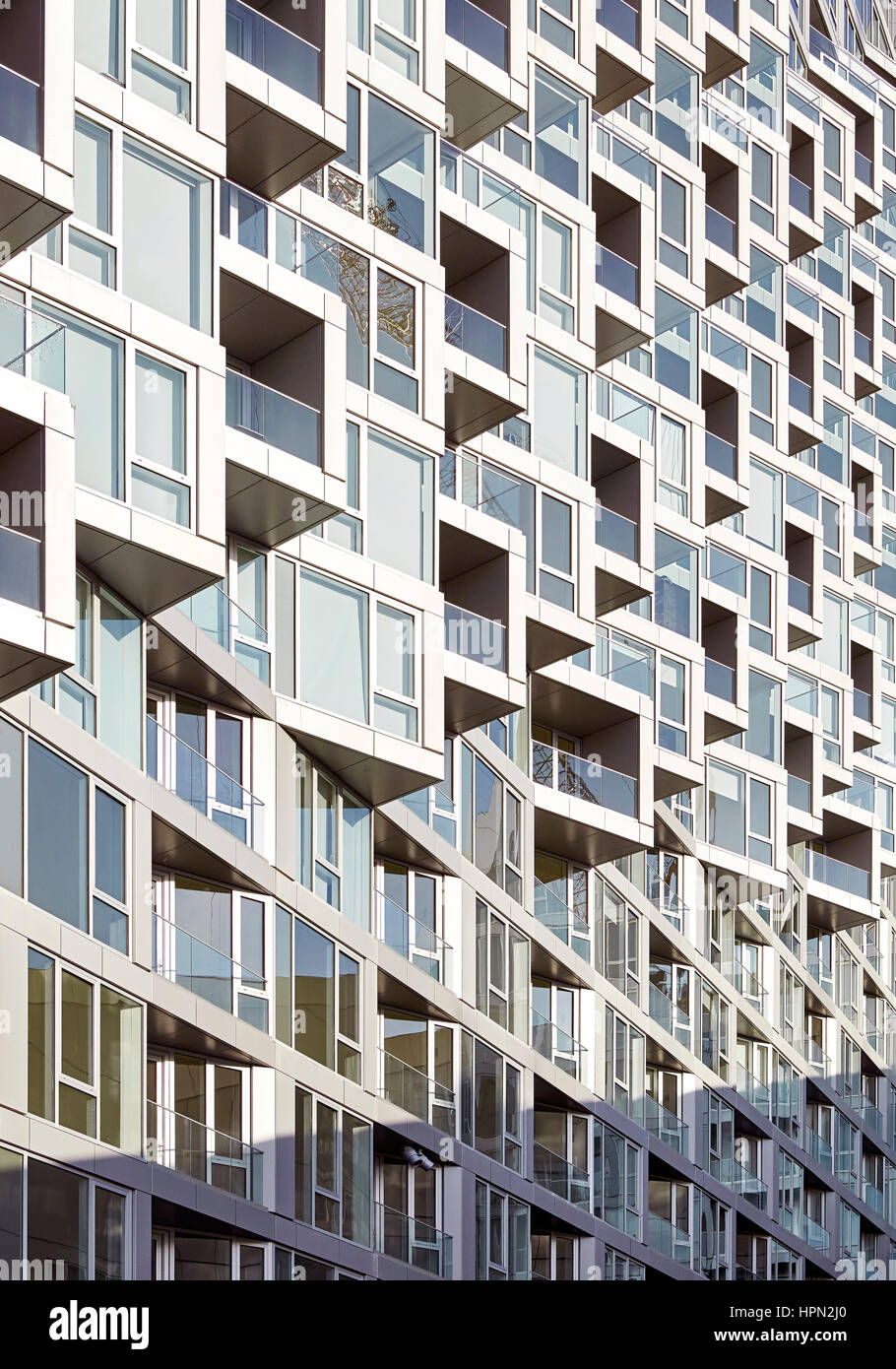 Facade details. VI› 57, New York, United States. Architect BIG Bjarke