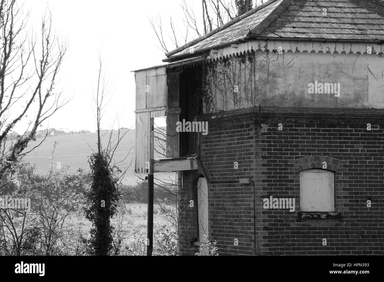 Disused Signal Hut - Isle of Wight UK Stock Photo