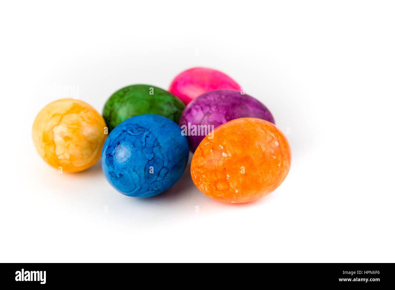 Easter eggs on a white background, Studio Shot Stock Photo - Alamy