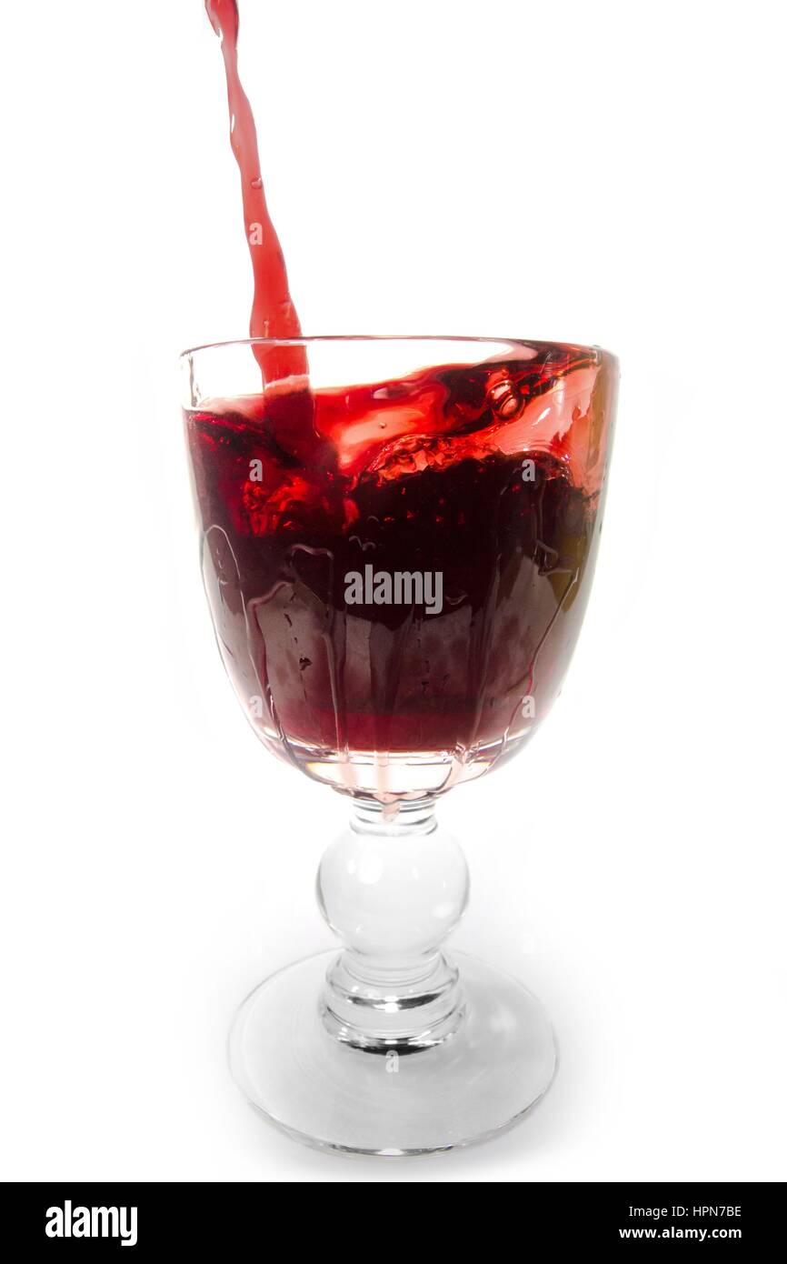 Splashing red wine Stock Photo