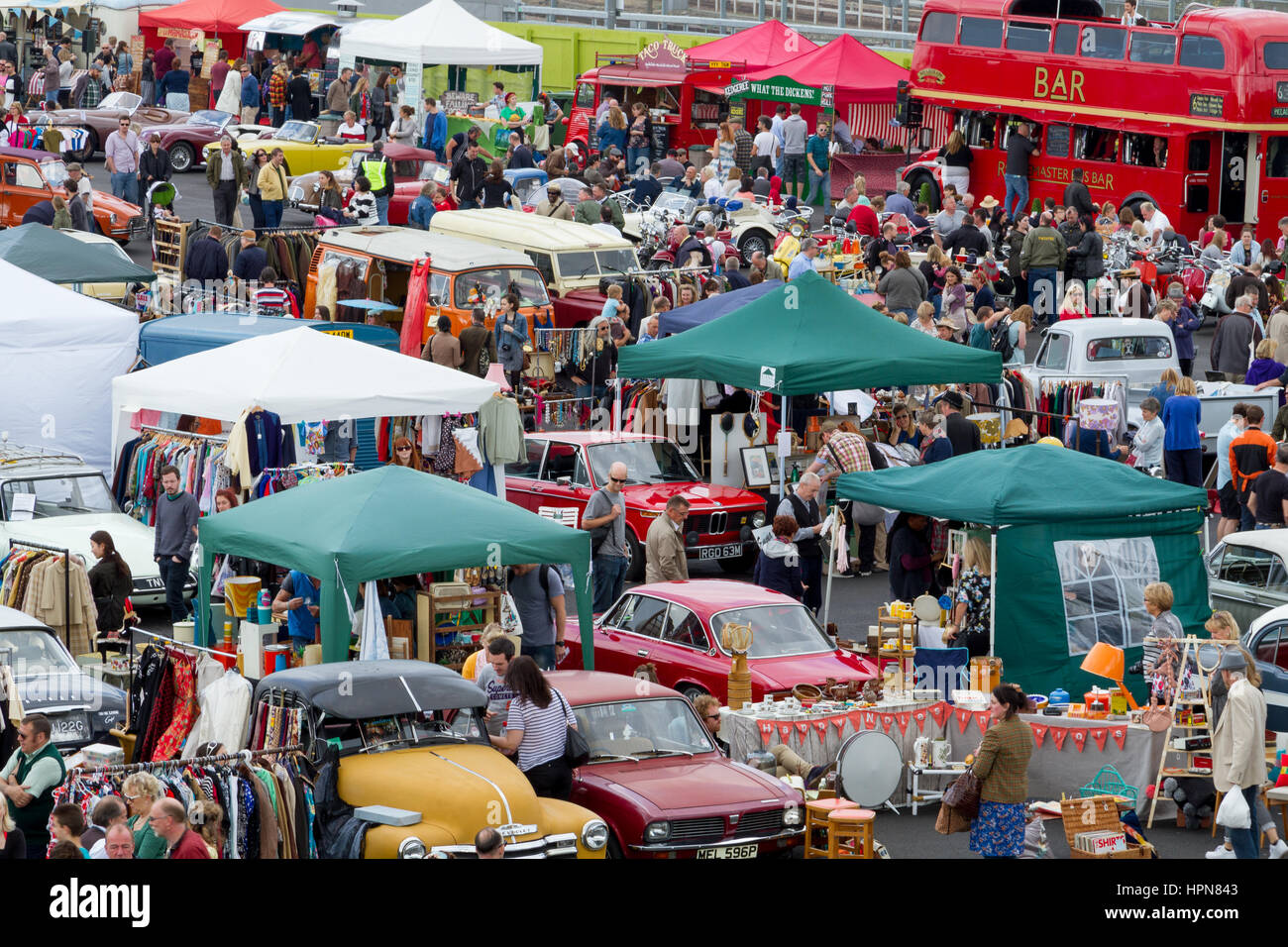 Classic car boot sale, stratford, London, uk Stock Photo Alamy