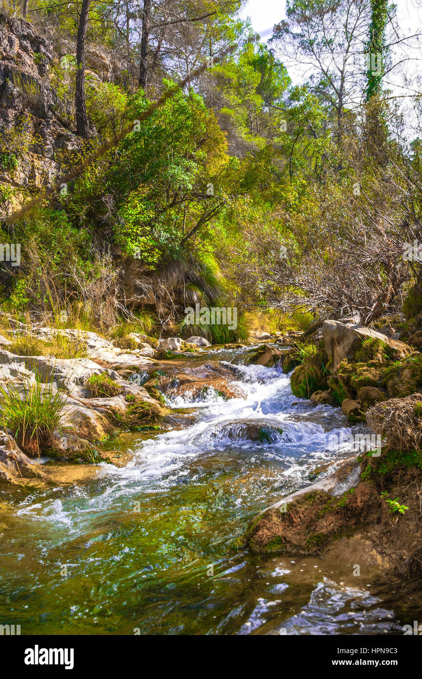 Hiking route along river Borosa in the Nature Park Sierra de Cazorla, Andalusia, Spain Stock Photo