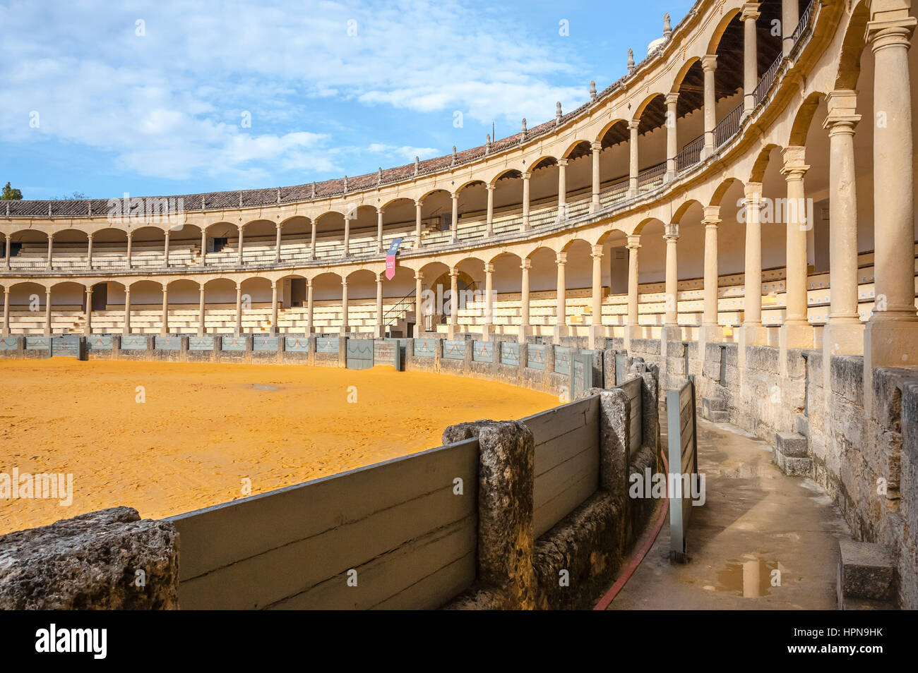 Bullfighting ring in Ronda, province of Malaga, Andalusia, Spain Stock Photo