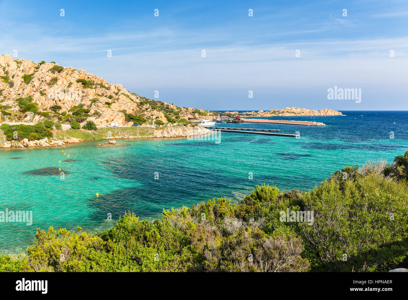 View Cala Lunga and Porto Massimo in La Maddalena island, National park