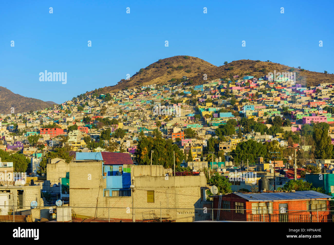 The mountain were full of houses near Mexico City, Mexico Stock Photo Alamy