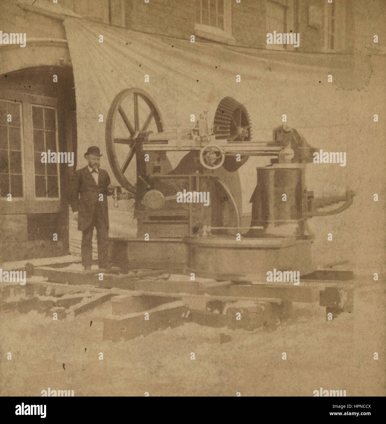 1870s antique photo of an American inventor William Gleason and his