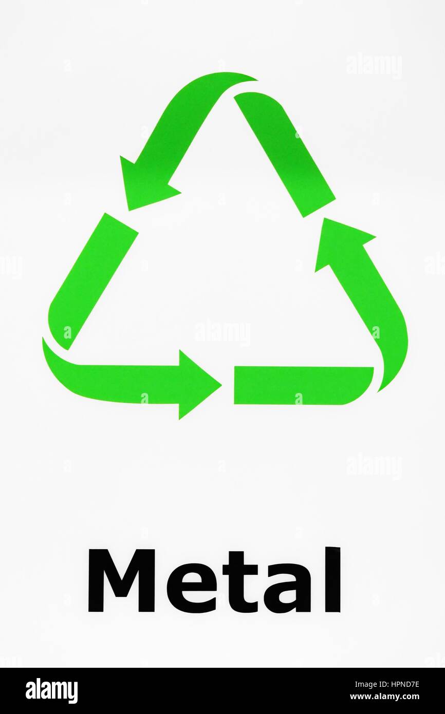 Recycle Sign - Metal for Environmental Conservation Stock Photo