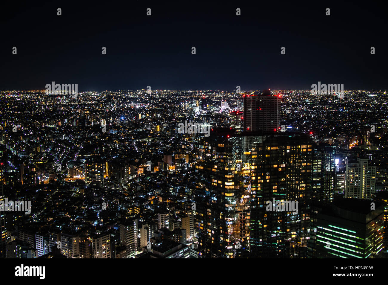 A view of Tokyo at night. Stock Photo