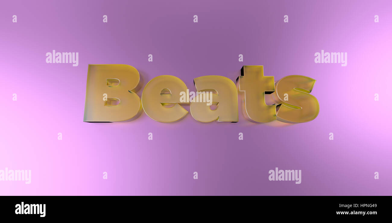 Beats - colorful glass text on vibrant background - 3D rendered royalty ...