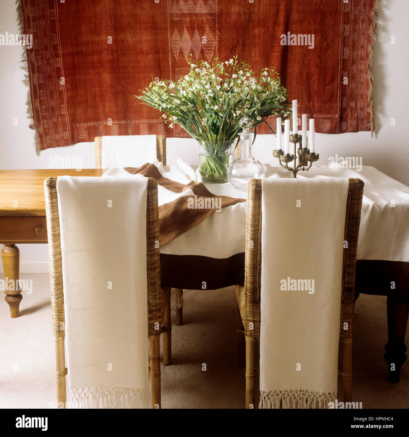 A bohemian style dining room. Stock Photo