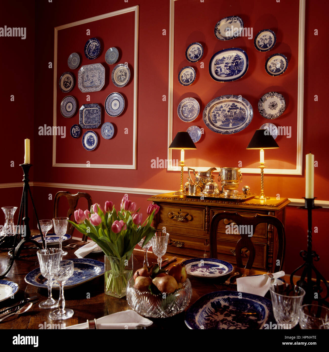 A Georgian dining room. Stock Photo