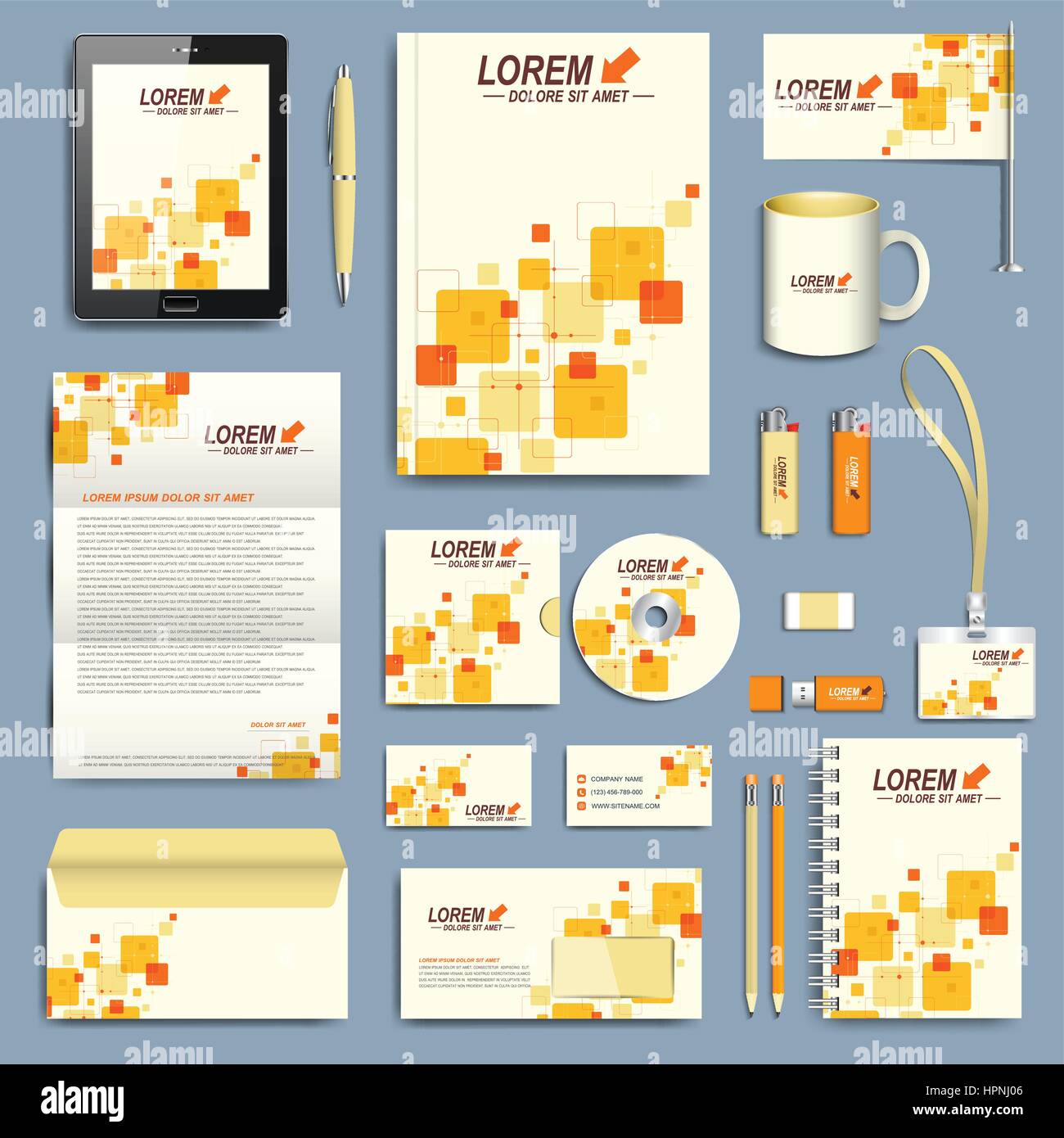Set of vector corporate identity template. Modern business stationery ...