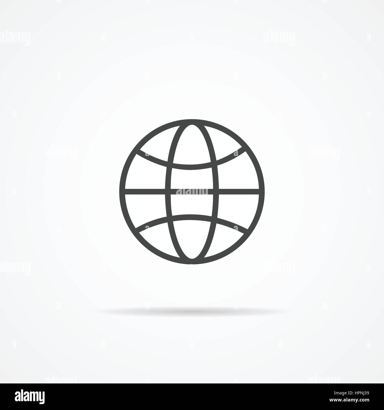 Globe earth vector flat icon on the grey background Stock Vector Image ...