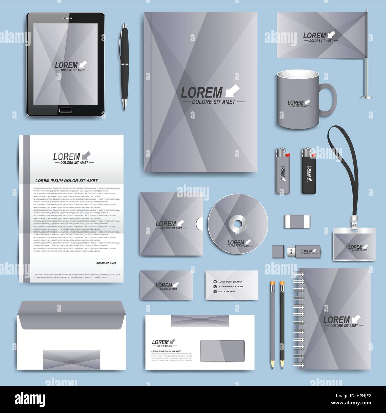 Set of vector corporate identity template. Modern business stationery ...