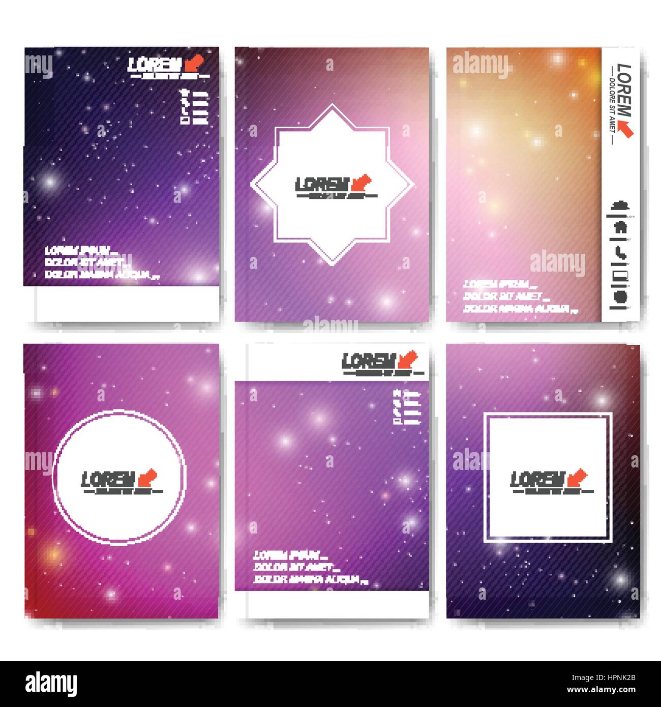Modern vector templates for brochure, flyer, cover magazine or report in A4 size. Business, science, medicine and technology design . Background with digitals explosion concept Stock Vector